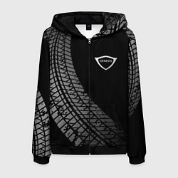 Толстовка 3D на молнии мужская Genesis tire tracks, цвет: 3D-черный