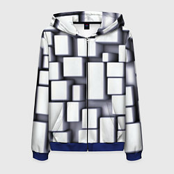 Мужская толстовка на молнии Объемные белые плиты