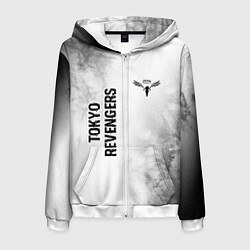 Толстовка 3D на молнии мужская Tokyo Revengers glitch на светлом фоне: надпись, с, цвет: 3D-белый
