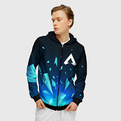 Толстовка 3D на молнии мужская Apex Legends взрыв частиц, цвет: 3D-черный — фото 2