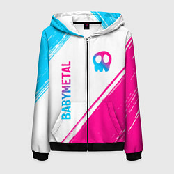Толстовка 3D на молнии мужская Babymetal neon gradient style: надпись, символ, цвет: 3D-черный