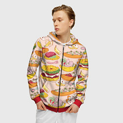Толстовка 3D на молнии мужская Праздник вкуса, цвет: 3D-красный — фото 2