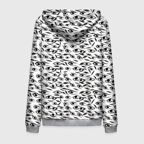 Мужская толстовка на молнии Море глаз на белом фоне / 3D-Меланж – фото 2