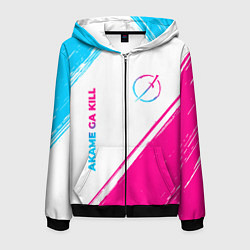 Мужская толстовка на молнии Akame ga Kill neon gradient style: надпись, символ