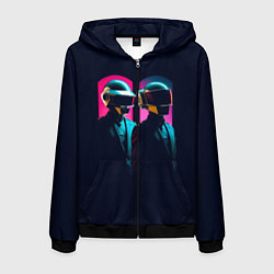 Толстовка 3D на молнии мужская Daft Punk - One more time, цвет: 3D-черный