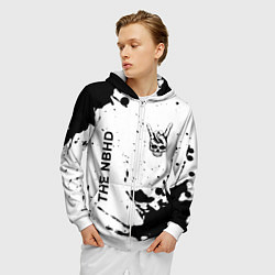 Толстовка 3D на молнии мужская The Neighbourhood и рок символ на светлом фоне, цвет: 3D-белый — фото 2