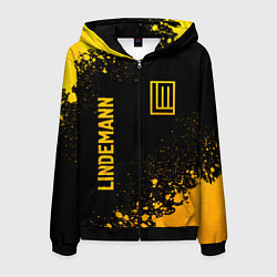 Мужская толстовка на молнии Lindemann - gold gradient: надпись, символ