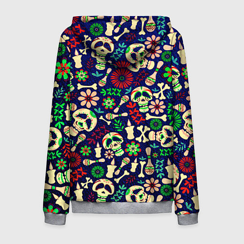 Мужская толстовка на молнии Мексиканский карнавал - Carnaval Mexicano / 3D-Меланж – фото 2