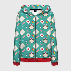 Толстовка 3D на молнии мужская Nurse style, цвет: 3D-красный