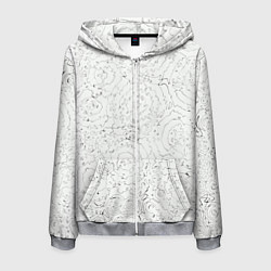 Толстовка 3D на молнии мужская Хаотичная черно-белая рябь - узор Хуф и Ся, цвет: 3D-меланж