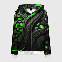 Мужская толстовка на молнии Green black abstract