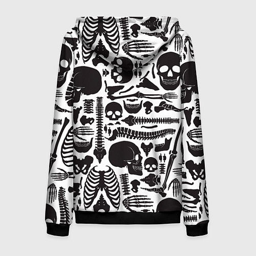 Мужская толстовка на молнии Human osteology / 3D-Черный – фото 2