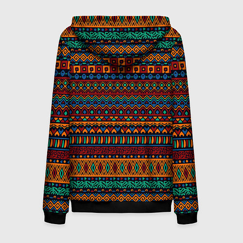 Мужская толстовка на молнии Этнические узоры полосы / 3D-Черный – фото 2
