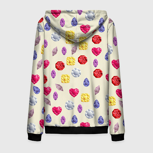 Мужская толстовка на молнии Минералы и кристаллы / 3D-Черный – фото 2