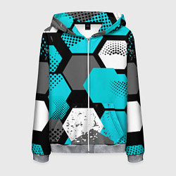 Мужская толстовка на молнии Шестиугольники абстрактный фон