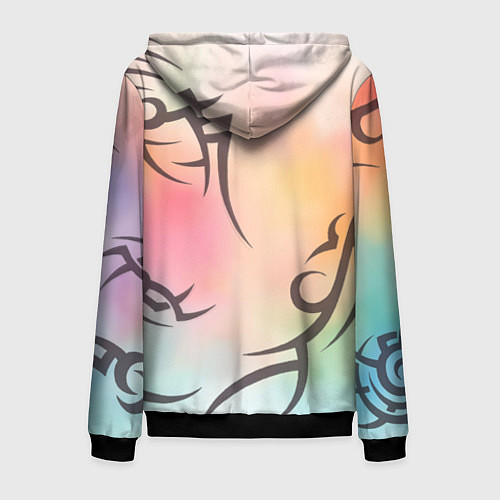 Мужская толстовка на молнии Трайбл граффити / 3D-Черный – фото 2