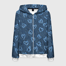 Мужская толстовка на молнии Hearts on denim