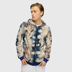 Толстовка 3D на молнии мужская Тай дай паттерн, цвет: 3D-синий — фото 2