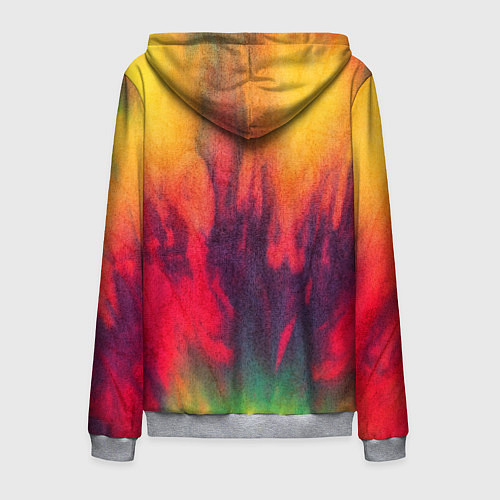 Мужская толстовка на молнии Огненный тай дай / 3D-Меланж – фото 2