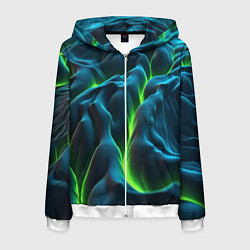 Мужская толстовка на молнии Зеленая кислотная текстура с плитами