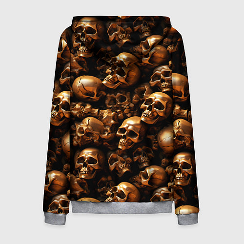 Мужская толстовка на молнии Медные черепа / 3D-Меланж – фото 2
