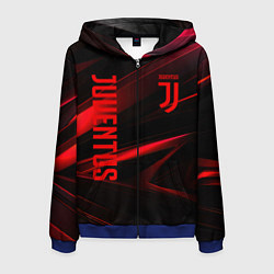 Мужская толстовка на молнии Juventus black red logo