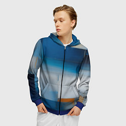 Толстовка 3D на молнии мужская Синяя палитра, цвет: 3D-синий — фото 2