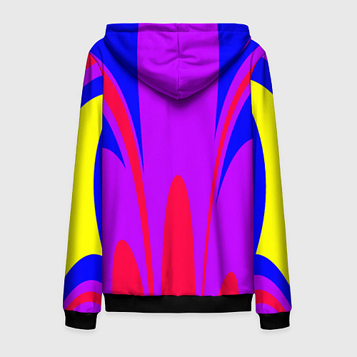 Мужская толстовка на молнии Яркий цветной мотив / 3D-Черный – фото 2