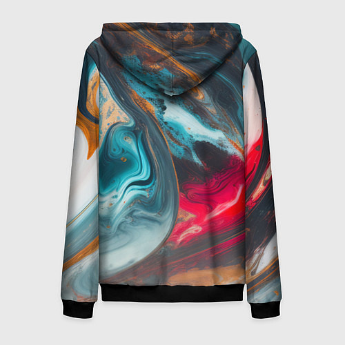 Мужская толстовка на молнии Палитра масло / 3D-Черный – фото 2