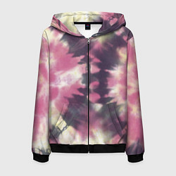 Толстовка 3D на молнии мужская Tie-Dye дизайн, цвет: 3D-черный