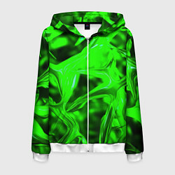 Мужская толстовка на молнии Зелёная кислотная неоновая коалесценция