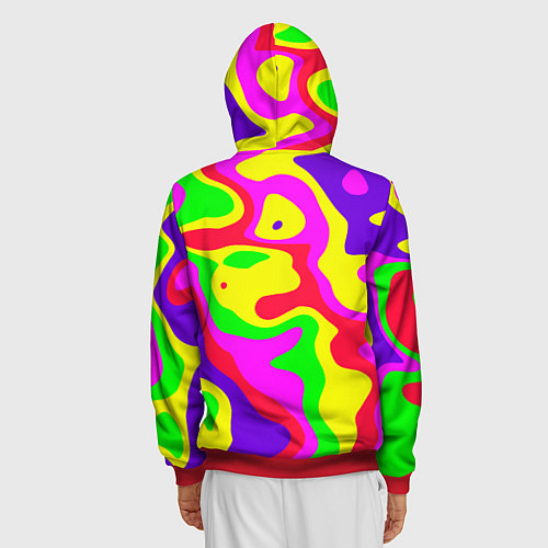 Мужская толстовка на молнии Абстракция пять цветов / 3D-Красный – фото 4