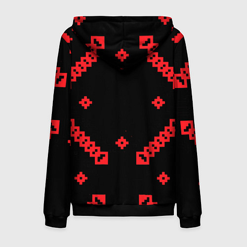 Мужская толстовка на молнии Национальный - черный 2 / 3D-Черный – фото 2