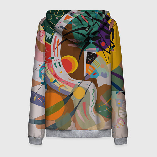 Мужская толстовка на молнии Искусство Кандинского - Доминирующая кривая / 3D-Меланж – фото 2