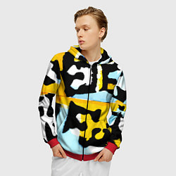 Толстовка 3D на молнии мужская Абстрактная композиция, цвет: 3D-красный — фото 2