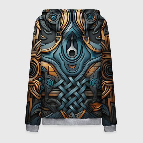 Мужская толстовка на молнии Асимметричный узор в скандинавском стиле / 3D-Меланж – фото 2