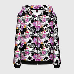 Мужская толстовка на молнии Череп бохо