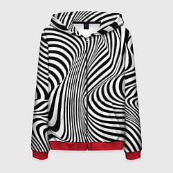 Мужская толстовка на молнии Цвета зебры оптическая иллюзия