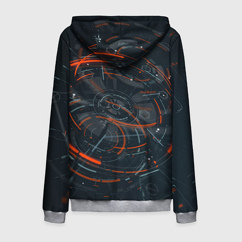 Мужская толстовка на молнии Часовой механизм киберпанк / 3D-Меланж – фото 2