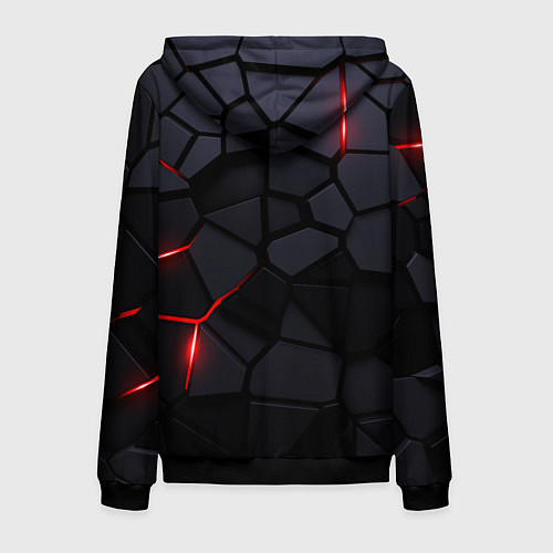 Мужская толстовка на молнии Mitsubishi - плиты с эффектом свечения / 3D-Черный – фото 2