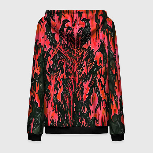 Мужская толстовка на молнии Демонический доспех красный / 3D-Черный – фото 2