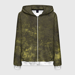 Толстовка 3D на молнии мужская Абстракция - khaki background, цвет: 3D-белый