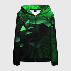 Мужская толстовка на молнии Видение зеленого в абстракции
