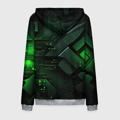Мужская толстовка на молнии Пространственные узоры зелени / 3D-Меланж – фото 2