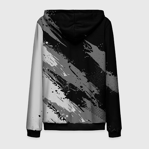 Мужская толстовка на молнии Volvo - монохромный серый / 3D-Черный – фото 2