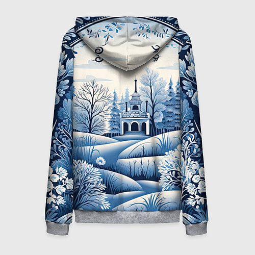 Мужская толстовка на молнии Пушистые завитки / 3D-Меланж – фото 2