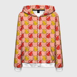 Толстовка 3D на молнии мужская Забавные леопарды, цвет: 3D-белый