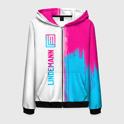 Мужская толстовка на молнии Lindemann neon gradient style по-вертикали