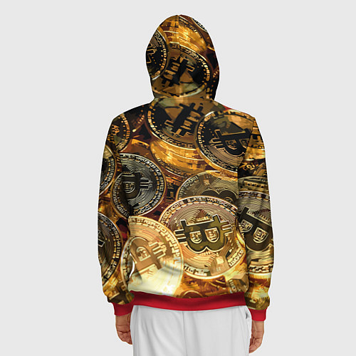 Мужская толстовка на молнии Золото цифровой эры / 3D-Красный – фото 4