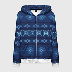 Мужская толстовка на молнии Blue tribal geometric